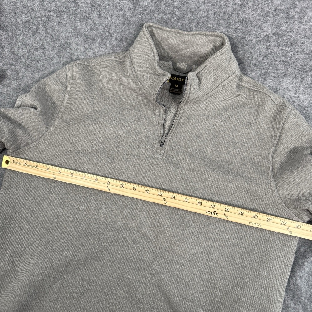 Stanley Sweatshirt Mens M Gray Sherpa Lined Quarter Zip Pullover Outdoors Casual - Picture 13 of 14
